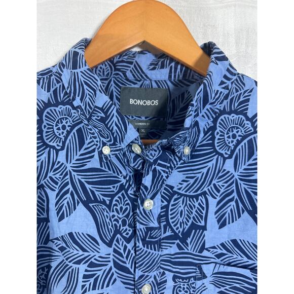 Bonobos Button Up XL Blue Tropical Palm Print Long Sleeve Standard Fit - Picture 6 of 12